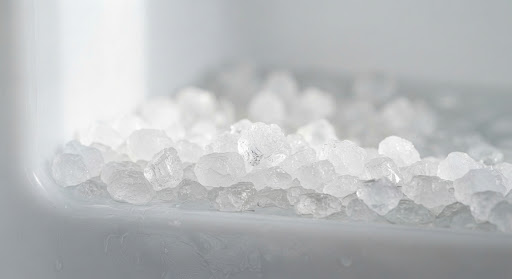 Salt crystals in brine tank