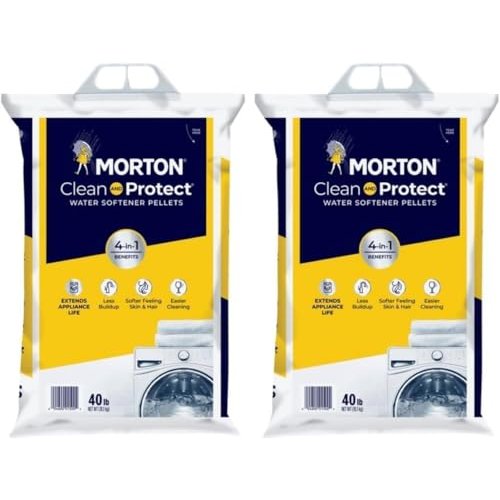 Morton Clean and Protect Water Softener Salt Pellets, 40 LB (Pack of 2)