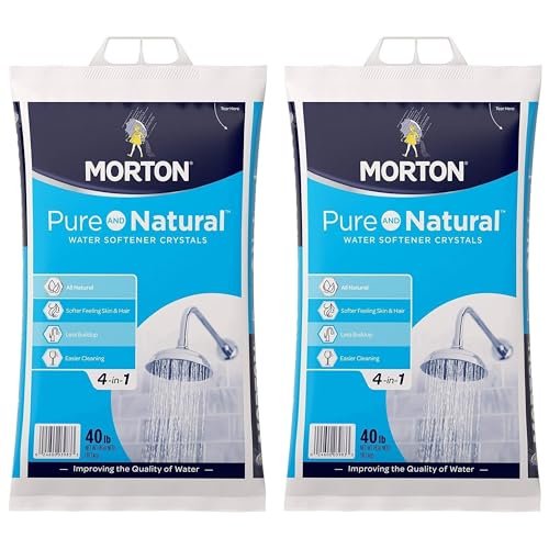 Morton Pure and Natural Solar Salt Crystals for Water Softener, 40 lb Bag, 2 Pack